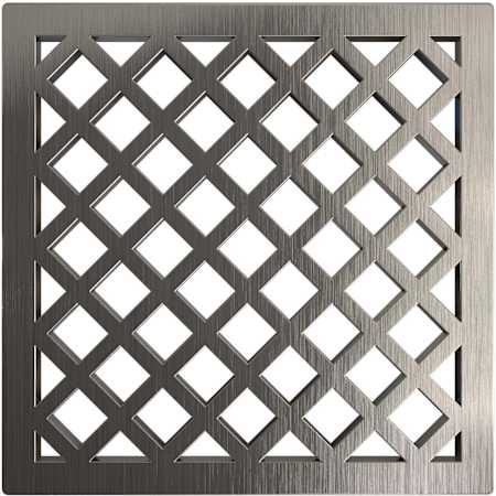 Tile Redi Redi Drain Designer Square Argyle Pattern Drain Plate for Compression Drain in Brushed Nickel Brushed Nickel