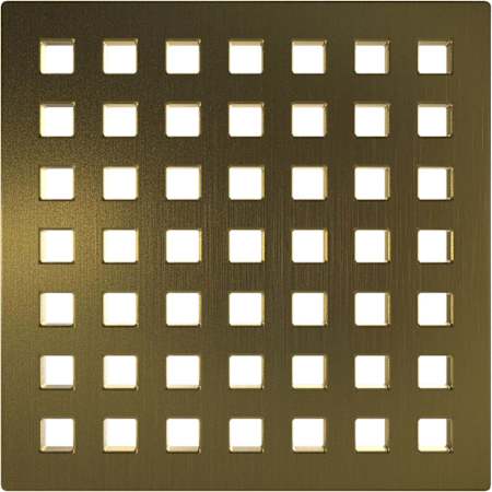 Tile Redi Redi Drain Designer Square Grid Pattern Drain Plate for Compression Drain in Brushed Gold Brushed Gold