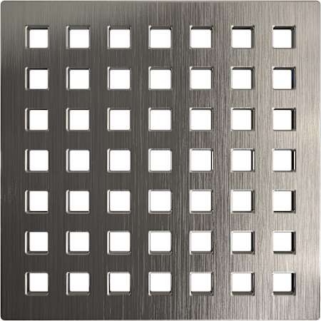 Tile Redi Redi Drain Designer Square Grid Pattern Drain Plate for Compression Drain in Brushed Nickel Brushed Nickel