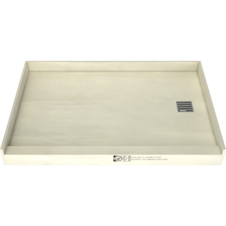 Tile Redi Redi Base Single Curb Tileable Shower Pan - 32" x 48" Right Drain Brushed Nickel