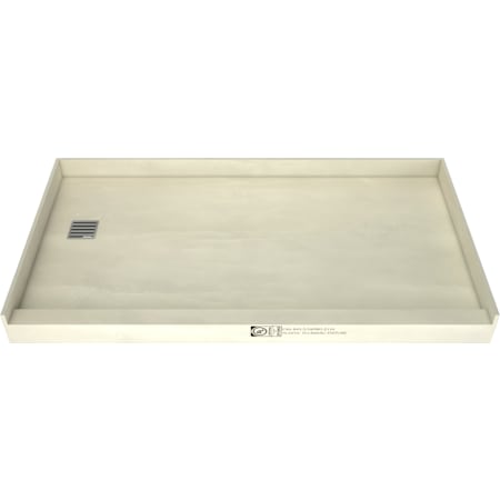 Tile Redi Redi Base Single Curb Tileable Shower Pan - 32" x 60" Left Drain Brushed Nickel