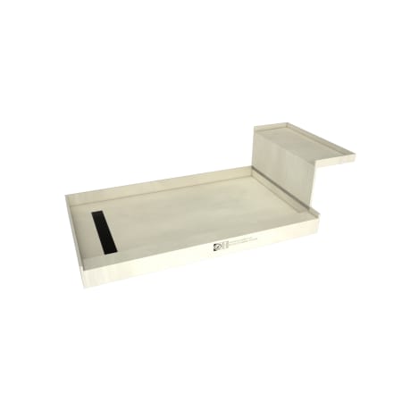 Tile Redi Base'N Bench 60" x 30" Rectangular Shower Base with Single Threshold and Left Drain Grey w/ Matte Black Drain