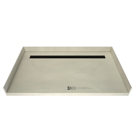 Tile Redi Redi Trench 60" x 30" Rectangular Shower Base with Barrier Free and Rear Drain Grey w/ Matte Black Drain