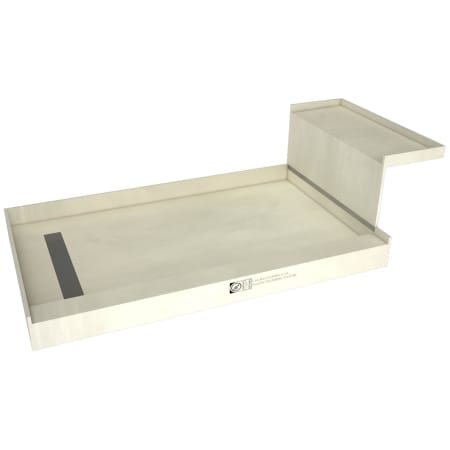 Tile Redi Base'N Bench 60" x 36" Rectangular Shower Base with Single Threshold and Left Drain Plate Brushed Nickel