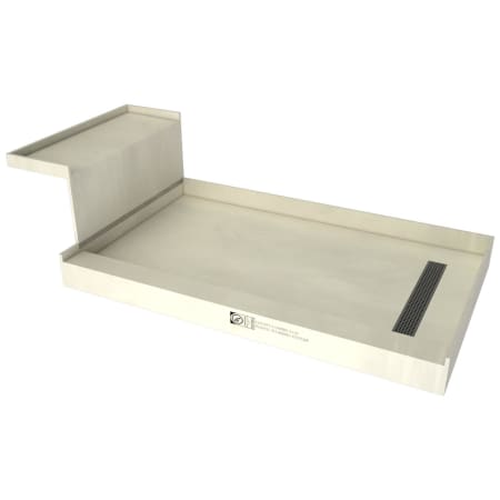 Tile Redi Base'N Bench 60" x 36" Rectangular Shower Base with Single Threshold and Right Drain Grate Brushed Nickel