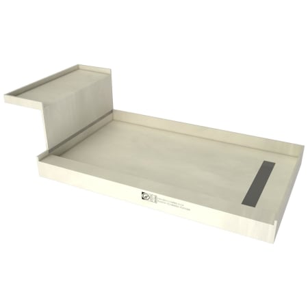 Tile Redi Base'N Bench 60" x 36" Rectangular Shower Base with Single Threshold and Right Drain Plate Brushed Nickel