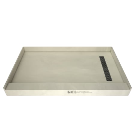 Tile Redi Redi Trench 36" x 72" Rectangular Shower Base with Single Threshold and Right Drain Brushed Nickel