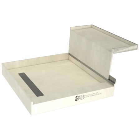 Tile Redi Base'N Bench 60" x 48" Rectangular Shower Base with Single Threshold and Left Drain Plate Brushed Nickel