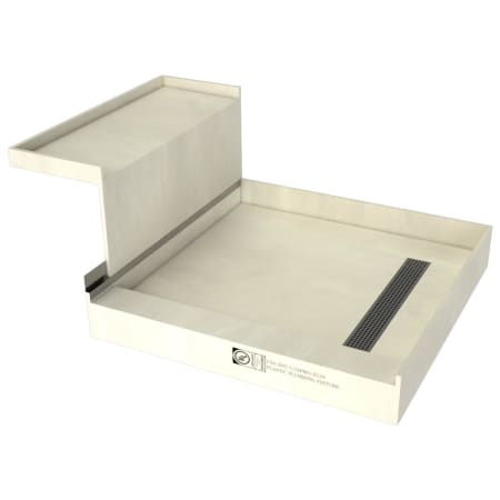 Tile Redi Base'N Bench 60" x 48" Rectangular Shower Base with Single Threshold and Right Drain Grate Brushed Nickel