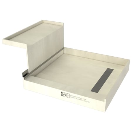 Tile Redi Base'N Bench 60" x 48" Rectangular Shower Base with Single Threshold and Right Drain Plate Brushed Nickel