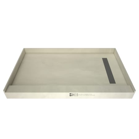 Tile Redi Redi Trench 48" x 60" Rectangular Shower Base with Single Threshold and Right Drain Brushed Nickel