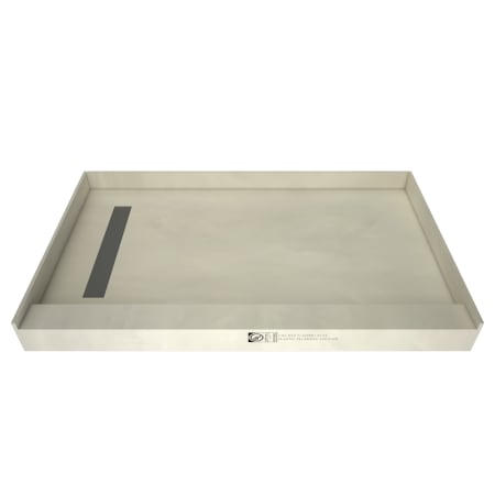 Tile Redi Redi Trench 48" x 72" Rectangular Shower Base with Single Threshold and Left Drain Brushed Nickel