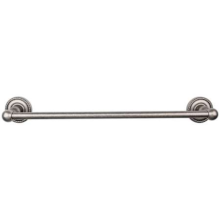 Top Knobs Edwardian Bath 30 Inch Single Towel Bar Rope Backplate Antique Pewter