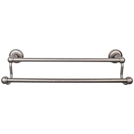 Top Knobs Edwardian Bath 30 Inch Double Towel Bar Plain Backplate Antique Pewter