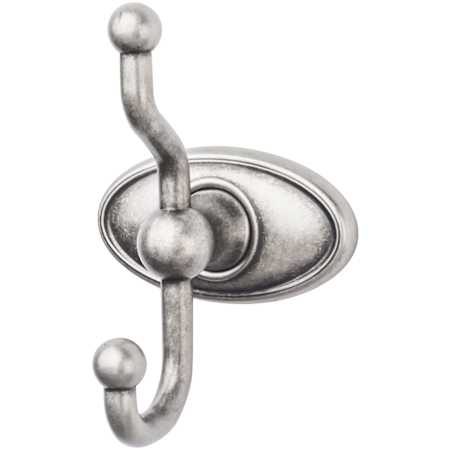 Top Knobs Edwardian Bath Double Robe Hook Antique Pewter