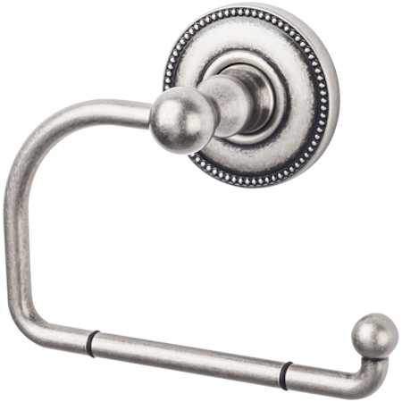 Top Knobs Edwardian Bath Tissue Hook Beaded Backplate Antique Pewter