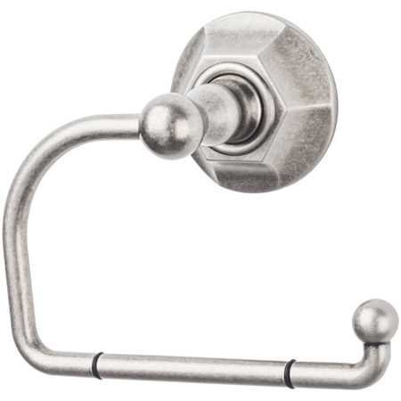 Top Knobs Edwardian Bath Tissue Hook Hex Backplate Antique Pewter