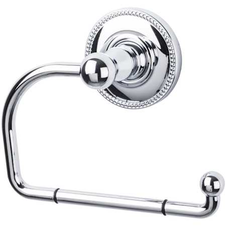 Top Knobs Edwardian Bath Tissue Hook Beaded Backplate Polished Chrome