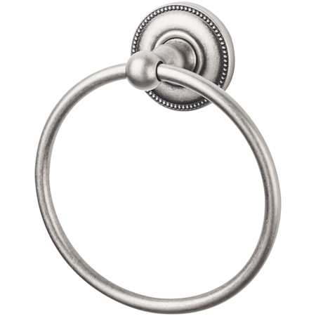 Top Knobs Edwardian Bath Towel Ring Beaded Backplate Antique Pewter