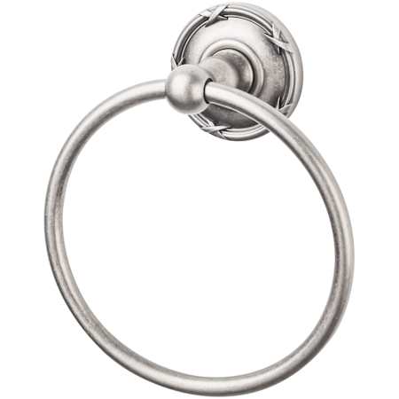 Top Knobs Edwardian Bath Towel Ring Ribbon Backplate Antique Pewter