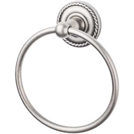 Top Knobs Edwardian Bath Towel Ring Rope Backplate Antique Pewter