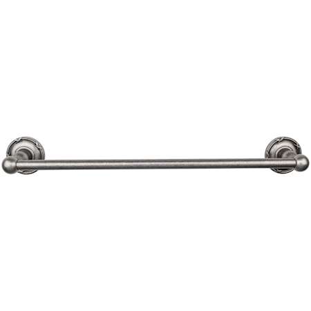 Top Knobs Edwardian Bath 18 Inch Single Towel Bar Ribbon Backplate Antique Pewter