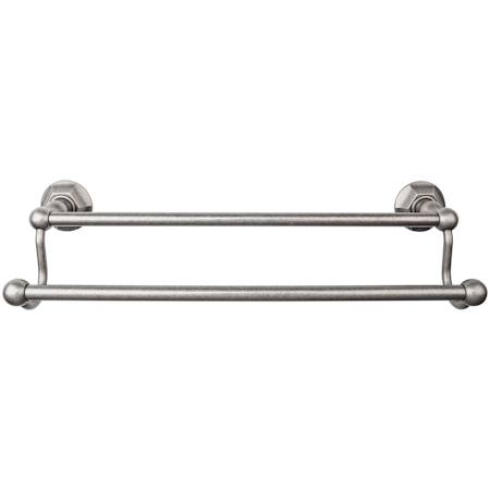Top Knobs Edwardian Bath 18 Inch Double Towel Bar Hex Backplate Antique Pewter