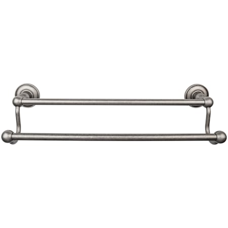 Top Knobs Edwardian Bath 18 Inch Double Towel Bar Plain Backplate Antique Pewter