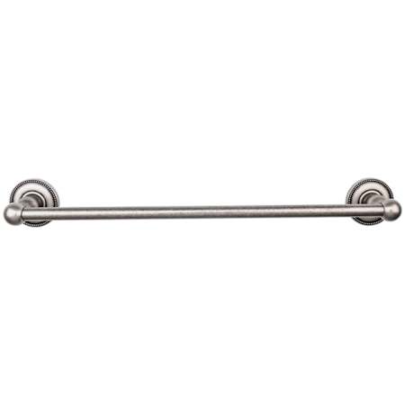 Top Knobs Edwardian Bath 24 Inch Single Towel Bar Beaded Backplate Antique Pewter