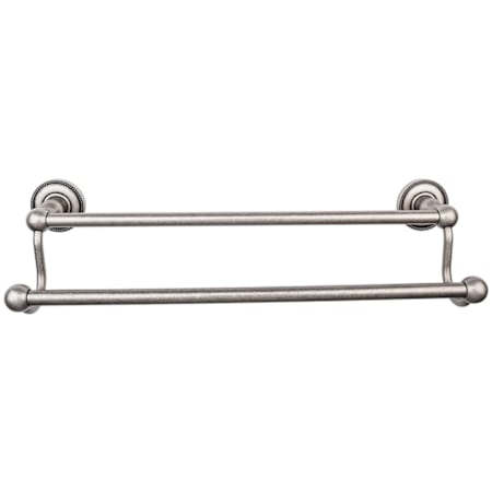Top Knobs Edwardian Bath 24 Inch Double Towel Bar Beaded Backplate Antique Pewter