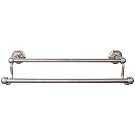 Top Knobs Edwardian Bath 24 Inch Double Towel Bar Hex Backplate Antique Pewter