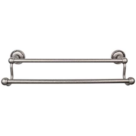 Top Knobs Edwardian Bath 24 Inch Double Towel Bar Ribbon Backplate Antique Pewter