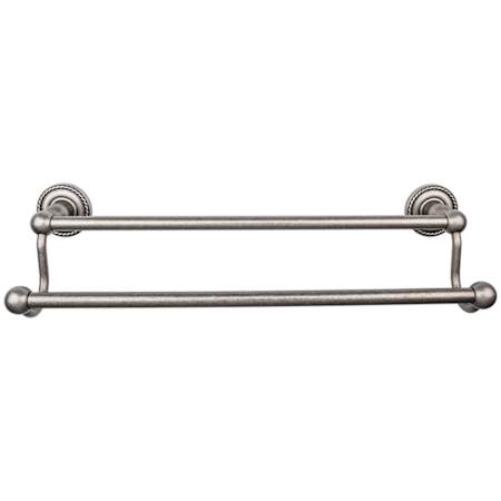 Top Knobs Edwardian Bath 24 Inch Double Towel Bar Rope Backplate Antique Pewter