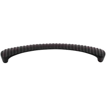 Top Knobs Grooved 5-5/16 Inch Center to Center Handle Cabinet Pull from the Nouveau III Collection Flat Black