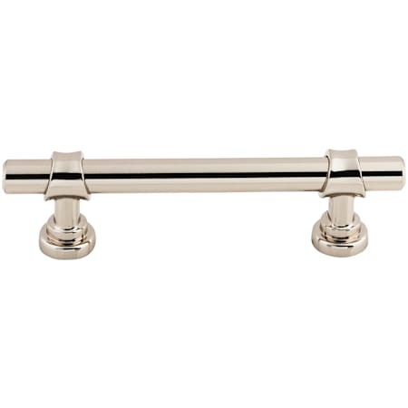 Top Knobs Bit 3-3/4 Inch Center to Center Bar Cabinet Pull from the Asbury Collection Polished Nickel