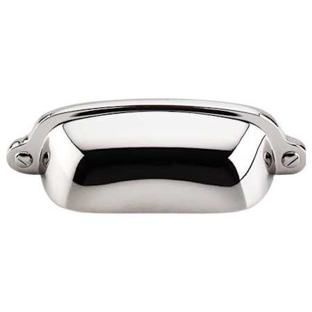 Top Knobs 2-9/16 Inch Center to Center Cup Cabinet Pull from the Asbury Series - 10 Pack Polished Nickel