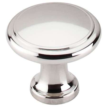Top Knobs Ringed 1-1/8 Inch Mushroom Cabinet Knob from the Asbury Collection Polished Nickel