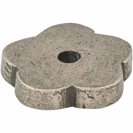 Top Knobs Flower 1 Inch Knob Backplate from the Aspen Series Silicon Bronze Light