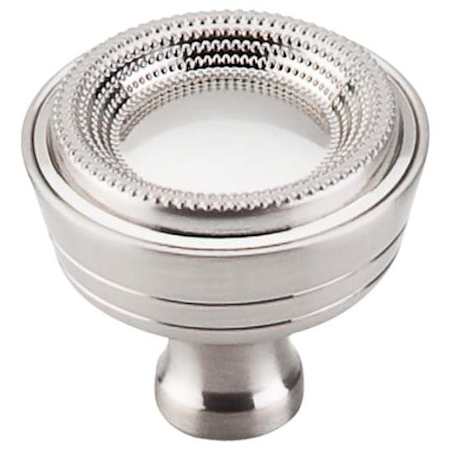 Top Knobs Beaded 1-5/16 Inch Mushroom Cabinet Knob from the Edwardian Collection Brushed Satin Nickel