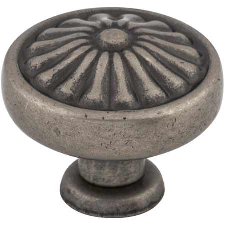 Top Knobs Flower 1-1/4 Inch Mushroom Cabinet Knob from the Normandy Collection Pewter Antique