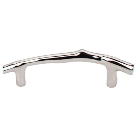 Top Knobs Twig 3-1/2 Inch Center to Center Branch Designer Cabinet Pull from the Aspen II Series Polished Nickel