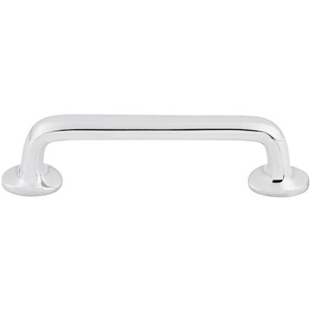 Top Knobs Rounded 4 Inch Center to Center Handle Cabinet Pull from the Aspen II Series Polished Chrome