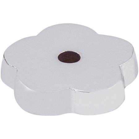 Top Knobs Flower 1 Inch Knob Backplate from the Aspen II Series Polished Chrome