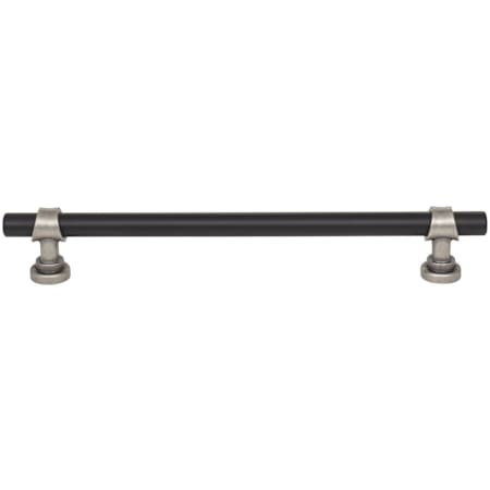 Top Knobs Bit 7-9/16 Inch Center to Center Bar Cabinet Pull Flat Black / Pewter Antique