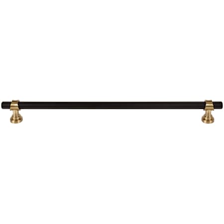 Top Knobs Bit 12 Inch Center to Center Bar Cabinet Pull Flat Black / Honey Bronze