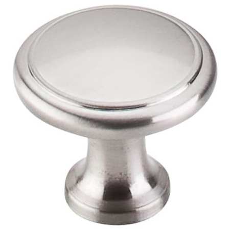 Top Knobs Ringed 1-1/8 Inch Mushroom Cabinet Knob from the Nouveau Collection Brushed Satin Nickel