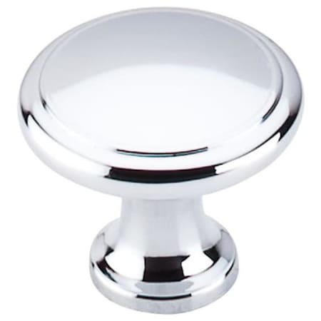 Top Knobs Ringed 1-1/8 Inch Mushroom Cabinet Knob from the Nouveau Collection Polished Chrome