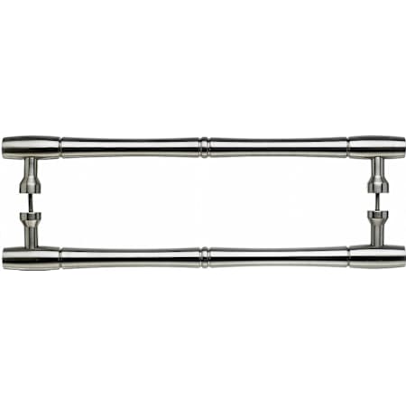 Top Knobs Nouveau Collection 18 Inch Center to Center Brushed Satin Nickel Bamboo Back to Back Door Pull Pair Brushed Satin Nickel