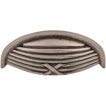 Top Knobs Ribbon 3 Inch Center to Center Cup Cabinet Pull from the Edwardian Collection Pewter Antique