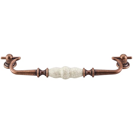 Top Knobs Ceramic 8-7/8 Inch Center to Center Drop Cabinet Pull from the Chateau Collection Antique Copper / Bone